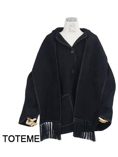 Embroidered Scarf Jacket Black - TOTEME - BALAAN 2