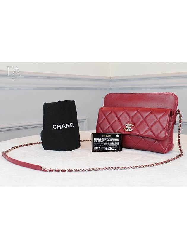 Women s 24th Calfskin Chain Flap Bag Red Condition A - CHANEL - BALAAN 10