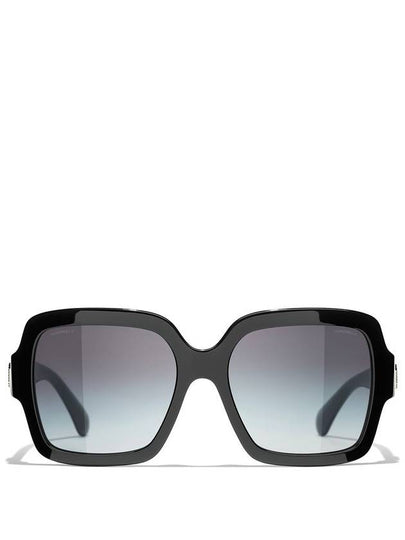 Eyewear Logo Square Horned Rim Sunglasses Black - CHANEL - BALAAN 2