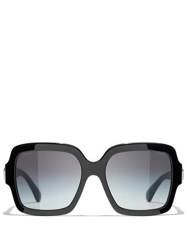 Eyewear Logo Square Horned Rim Sunglasses Black - CHANEL - BALAAN 1