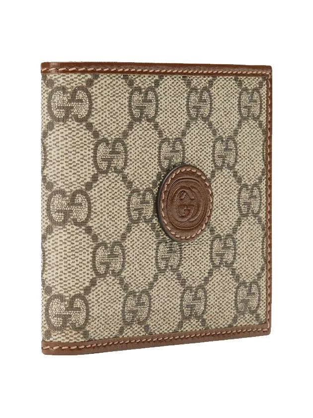 GG Supreme Interlocking Half Wallet Brown - GUCCI - BALAAN 3