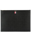 Pebble Grain Leather Large Zipper Laptop Holder Black - THOM BROWNE - BALAAN 2