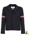 Arm Banding Texture Jacquard Wool Jacket Navy - THOM BROWNE - BALAAN 2