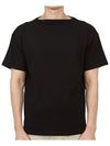 Men's Boatman Short Organic Cotton Short-Sleeve Knit Top Black - ANDERSEN-ANDERSEN - BALAAN 1