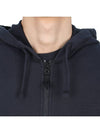 Garment Dyed Cotton Fleece Full Zip Hooded Jacket Navy - STONE ISLAND - BALAAN 8