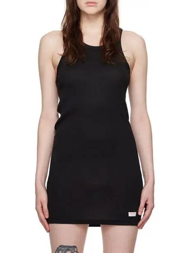 Women's Racer Crewneck Ribbed Tank Short Dress Black - ALEXANDER WANG - BALAAN 2