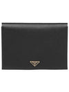 Saffiano Logo Document Clutch Bag Black - PRADA - BALAAN 1