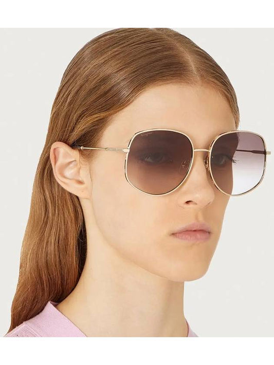 Eyewear Irregular Metal Sunglasses Brown - SALVATORE FERRAGAMO - BALAAN 2