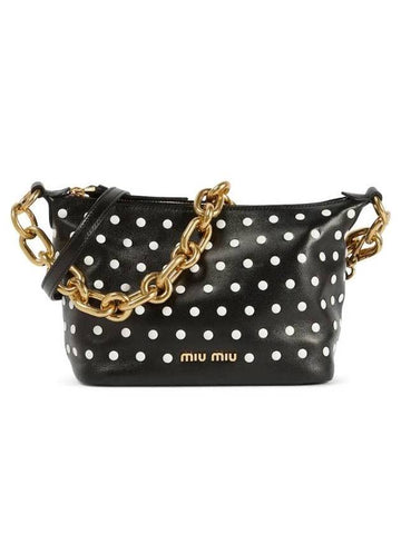 Spirit Studded Shoulder Bag Black - MIU MIU - BALAAN 1