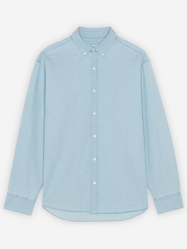 Chillax Relaxed Fit Long Sleeve Shirt Blue - MAISON KITSUNE - BALAAN 2