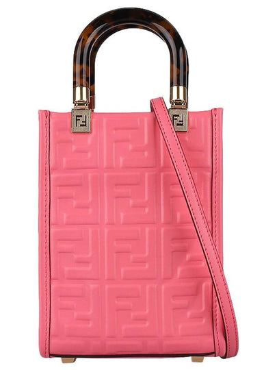 Sunshine FF Motif Small Leather Tote Bag Pink - FENDI - BALAAN 2