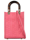 Sunshine FF Motif Mini Leather Tote Bag Pink - FENDI - 2
