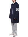 Cotton Cashmere Interlock 4-Bar Polo Collar Overcoat Navy - THOM BROWNE - BALAAN 5