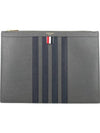 Diagonal Medium Document Case Clutch Bag Dark Grey - THOM BROWNE - BALAAN 2