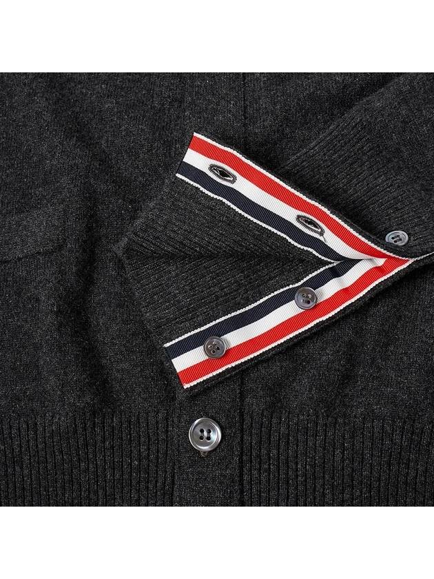 Men's Diagonal Classic Cashmere Cardigan Dark Grey - THOM BROWNE - BALAAN 5