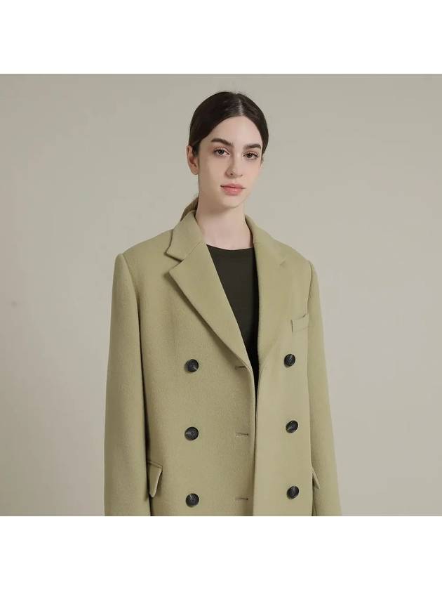 RS9seoul Cashmere 10 Wool 90 Double Coat Latte Green - RS9SEOUL - BALAAN 5