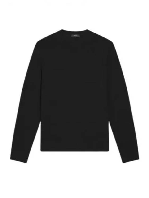 Crew Neck Wool Knit Top Black - THEORY - BALAAN 2