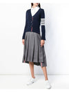 4-Bar V-Neck Cashmere Cardigan Navy - THOM BROWNE - BALAAN 3