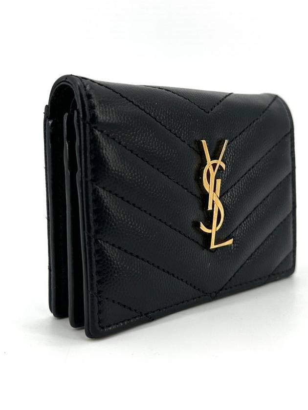 Monogram gold flap card wallet 530841 - SAINT LAURENT - BALAAN 3