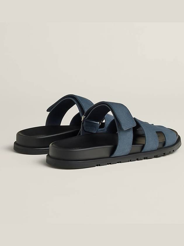 Chypre Men's Sandals Navy Suede - HERMES - BALAAN 4