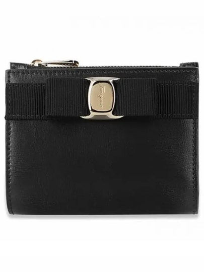 Vara Bow Half Wallet Black - SALVATORE FERRAGAMO - BALAAN 2