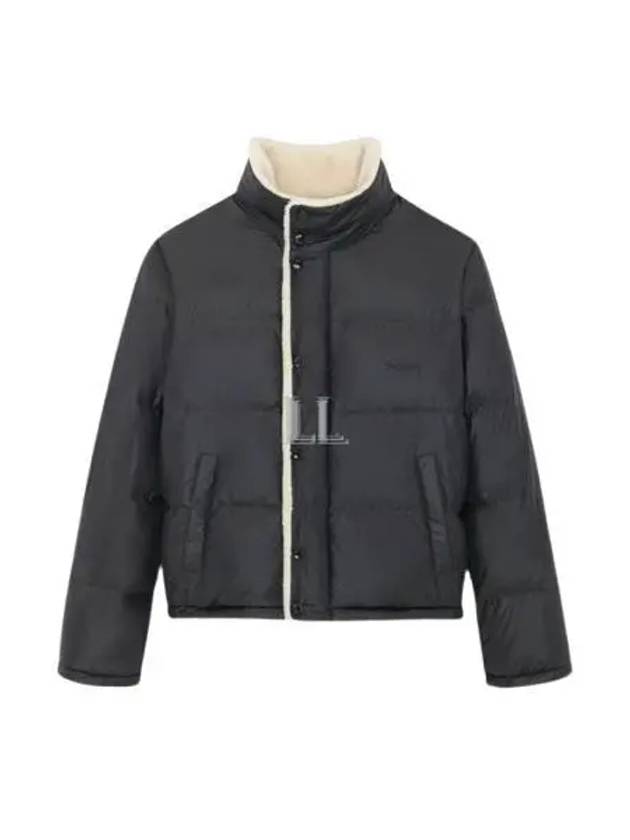 Shearling Lining Nylon Down Puffer Jacket Black - SAINT LAURENT - BALAAN 2