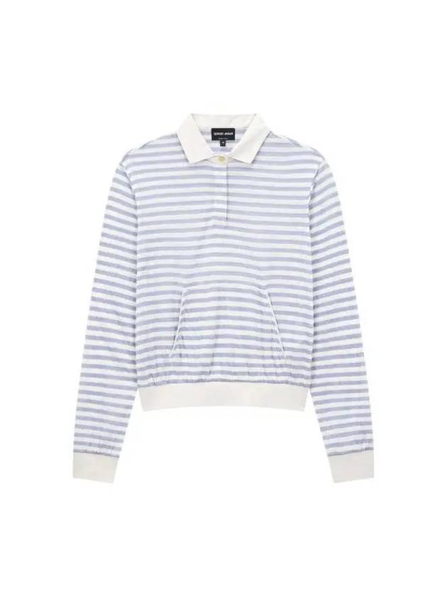 Women s Striped Pattern Polo Knit Ecru - GIORGIO ARMANI - BALAAN 1