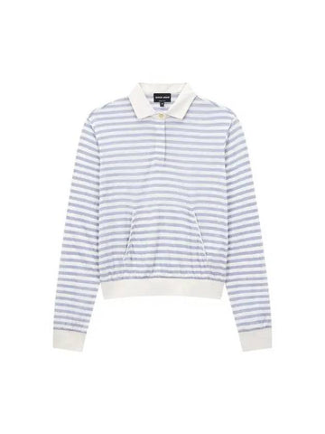 Women s Striped Pattern Polo Knit Ecru - GIORGIO ARMANI - BALAAN 1