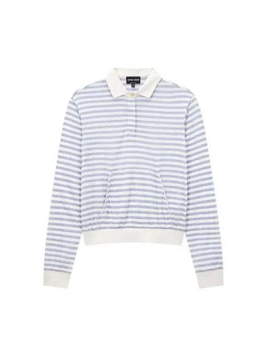 Women s Striped Pattern Polo Knit Ecru - GIORGIO ARMANI - BALAAN 1