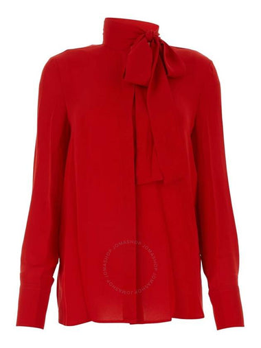 Valentino Ladies Rosso Georgette Silk Blouse, Brand Size 40 (US Size 4) - VALENTINO - BALAAN 1