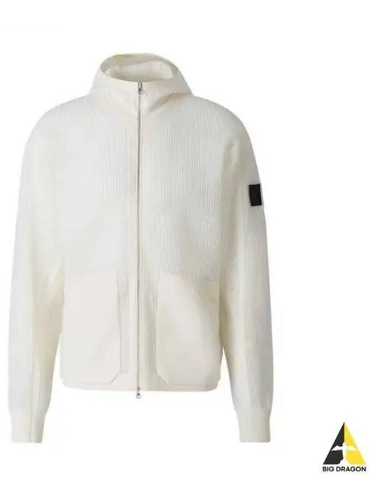 Shadow Project Mesh Stitch Nylon Wool Zip Up Hoodie White - STONE ISLAND - BALAAN 2