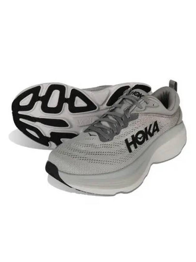 Bondi 8 Wide Low Top Sneakers Grey - HOKA ONE ONE - BALAAN 2