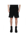 Cotton Terry Garment Dyed Shorts Black - STONE ISLAND - BALAAN 1