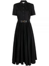 Poplin Pleated Shirt Long Dress Black - TORY BURCH - BALAAN 2