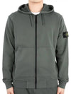 Logo Patch Cotton Fleece Hoodie Green - STONE ISLAND - BALAAN 3