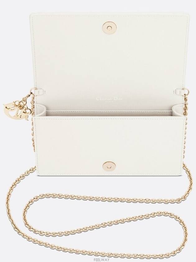 Lady Cannage Lambskin Chain Pouch Bag Latte - DIOR - BALAAN 5