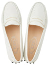 Women's Gommino Leather Driving Shoes White - TOD'S - BALAAN 3