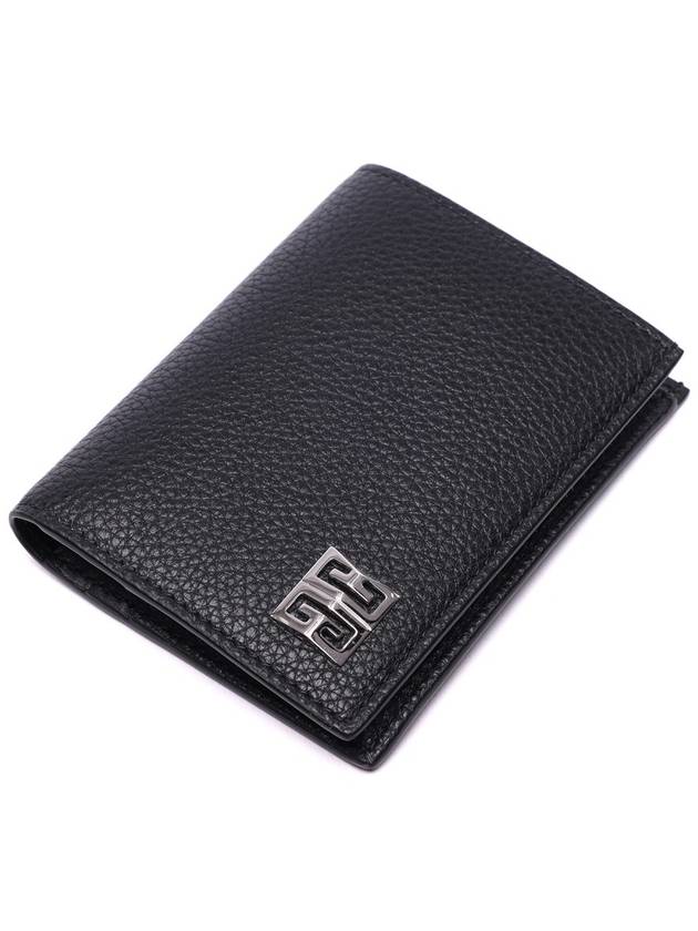 Metal Logo Grain Half Wallet Black - GIVENCHY - BALAAN 6