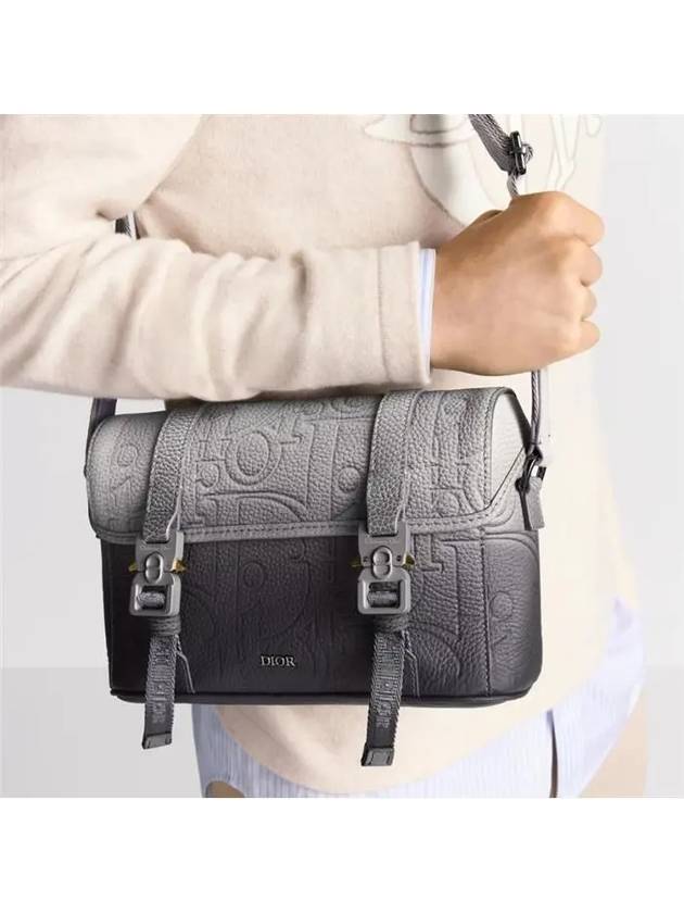 Hit The Road Flap Grained Calfskin Messenger Bag Grey Black - DIOR - BALAAN 4