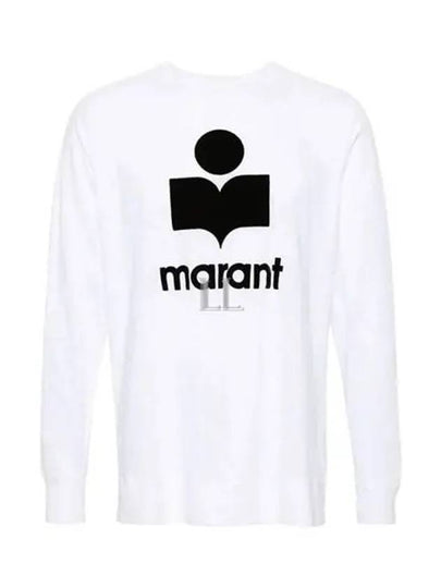 Kieffer Logo Print Linen Long Sleeve T-Shirt White - ISABEL MARANT - BALAAN 2