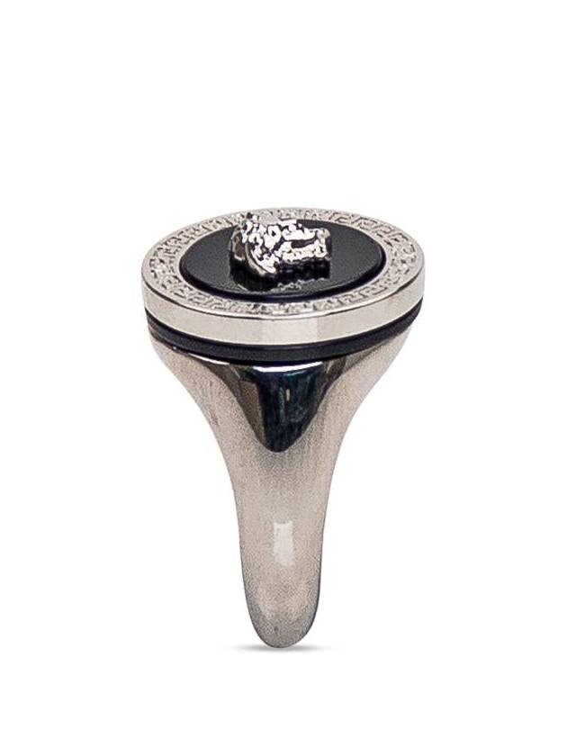 Men's Enamel Medusa Ring Silver - VERSACE - BALAAN 4