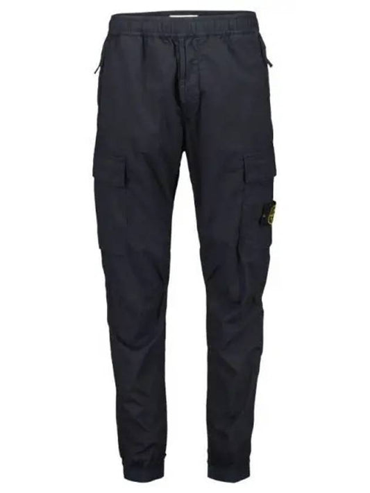 Stretch Cotton Tela Paracadute Cargo Straight Pants Navy Blue - STONE ISLAND - BALAAN 2