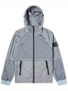 Wappen Old Effect Hooded Jacket Light Blue - STONE ISLAND - BALAAN 6