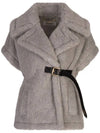 Teddy Belted Short Sleeve Cape Grey - MAX MARA - BALAAN 2