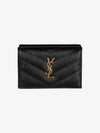 Monogram Quilted Mini Half Wallet Black - SAINT LAURENT - BALAAN 5