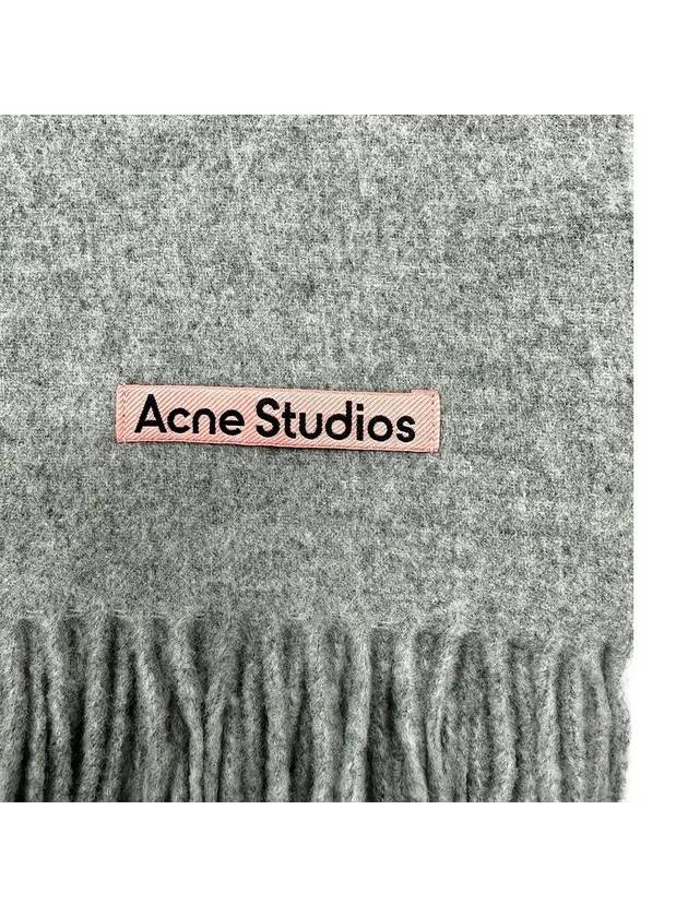 Wool Fringe Muffler Narrow Light Gray Melange CA0210 X92 - ACNE STUDIOS - BALAAN 3