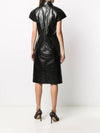 Women's Leather Shirt Long Dress Black - BOTTEGA VENETA - BALAAN.