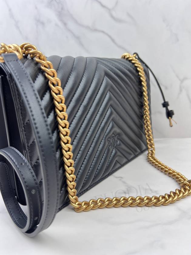 Classic Love Bag One Chevron Cross Bag Black - PINKO - BALAAN 5