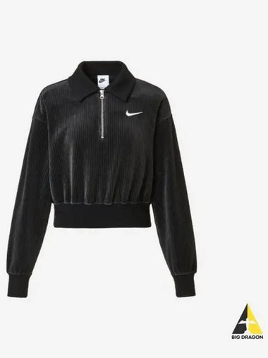 Women s Sportswear Velor Crop Quarter Zip Top 010 - NIKE - BALAAN 1