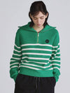 Striped Half Zip Knit Top Green - THE GREEN LAB - BALAAN 4